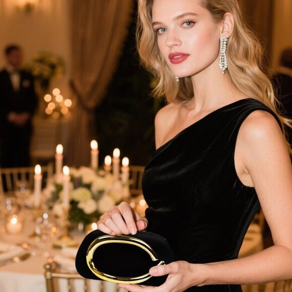 Evening Clutch Purse Women's PU Leather Wedding Gift Crossbody Bag - Picture 5 of 9